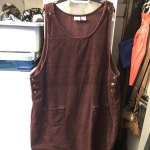 Corduroy Maroon Burgundy Tank Fall Winter Dress